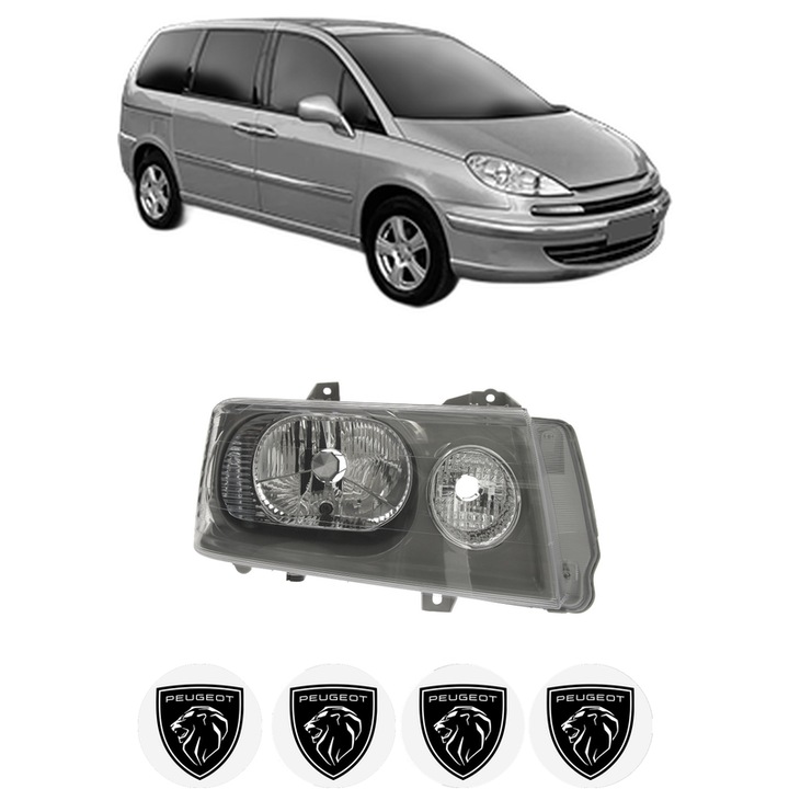 Far Dreapta Fata PEUGEOT 807 Van (EB_) din 2004-2010, Auto, DEPO, 4x Stickere auto cu PEUGEOT