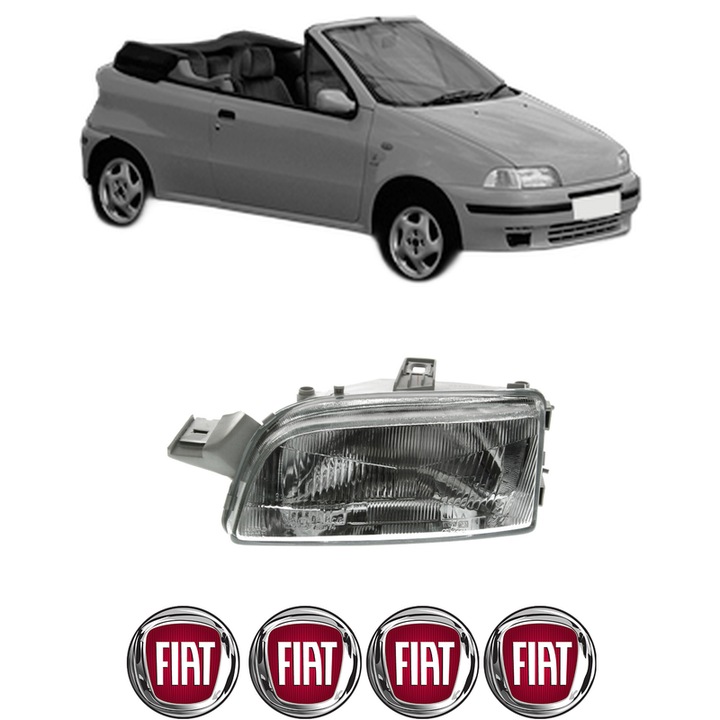 Far Stanga Fata FIAT PUNTO Convertible (176_) din 1994-2000, Auto, DEPO, 4x Stickere auto cu FIAT