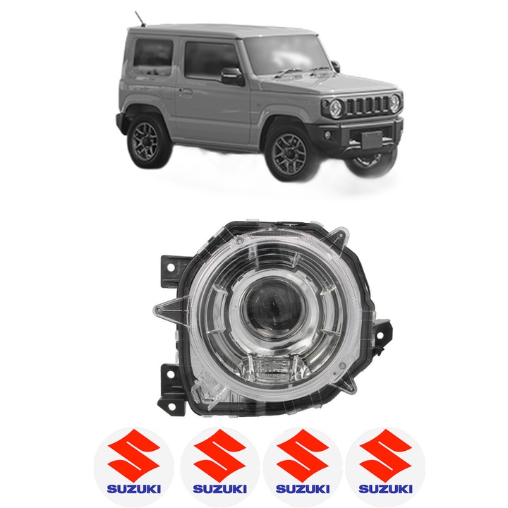 Far Stanga Fata SUZUKI JIMNY Closed Off-Road Vehicle (A6G) din 2018, Auto, DEPO, 4x Stickere auto cu SUZUKI