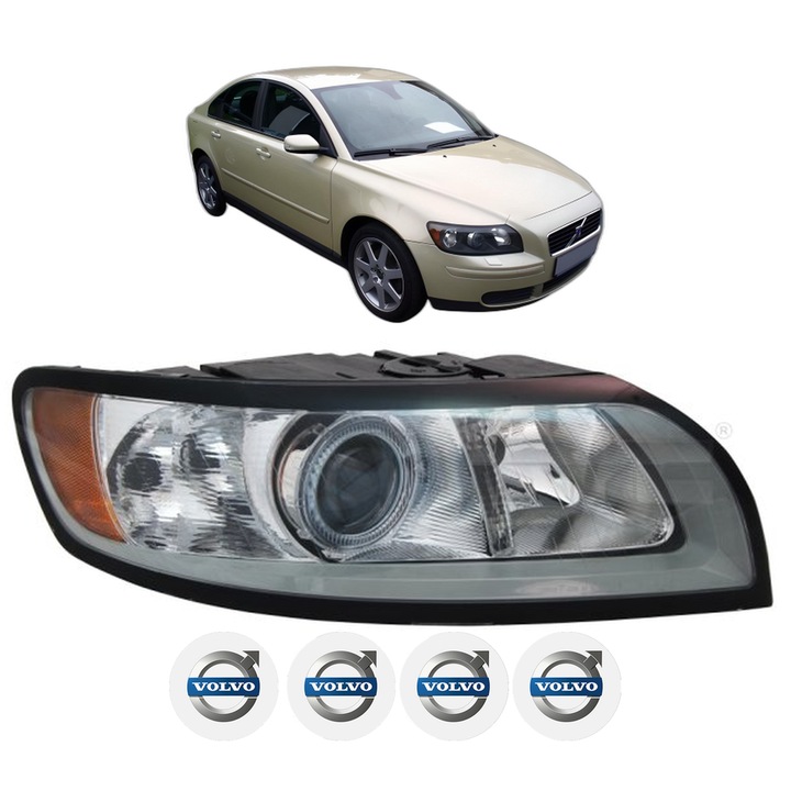 Far Dreapta Fata VOLVO S40 II (544) din 2004-2012, Auto, TYC, 4x Stickere auto cu VOLVO