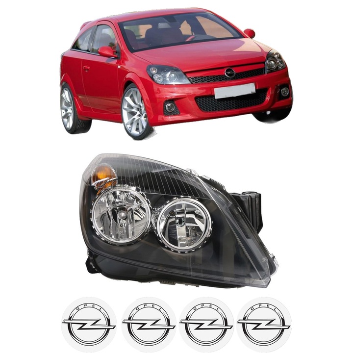 Far Dreapta Fata OPEL ASTRA H GTC (A04) din 2005-2010, Auto, DEPO, 4x Stickere auto cu OPEL