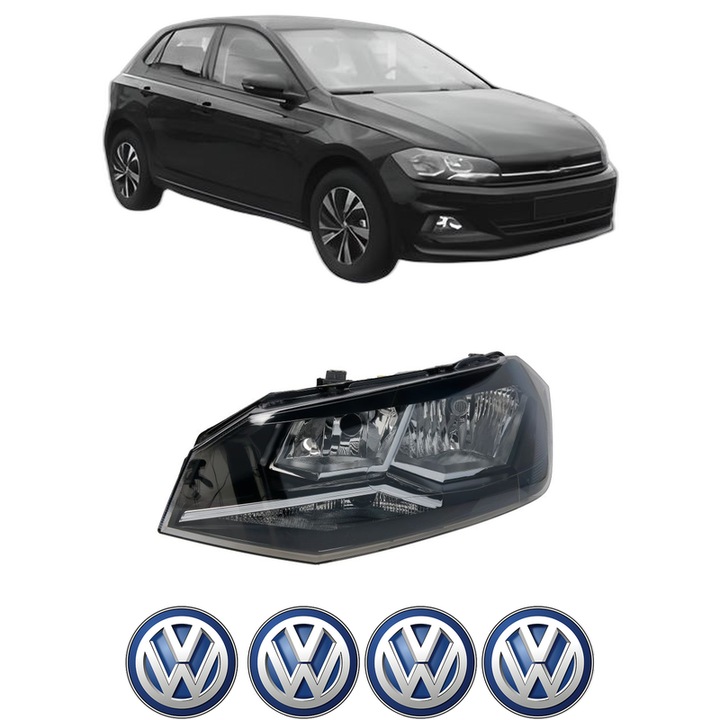 Far Stanga Fata Volkswagen POLO VI (AW1, BZ1, AE1) din 2017-2021, Auto, TYC, 4x Stickere auto cu Volkswagen