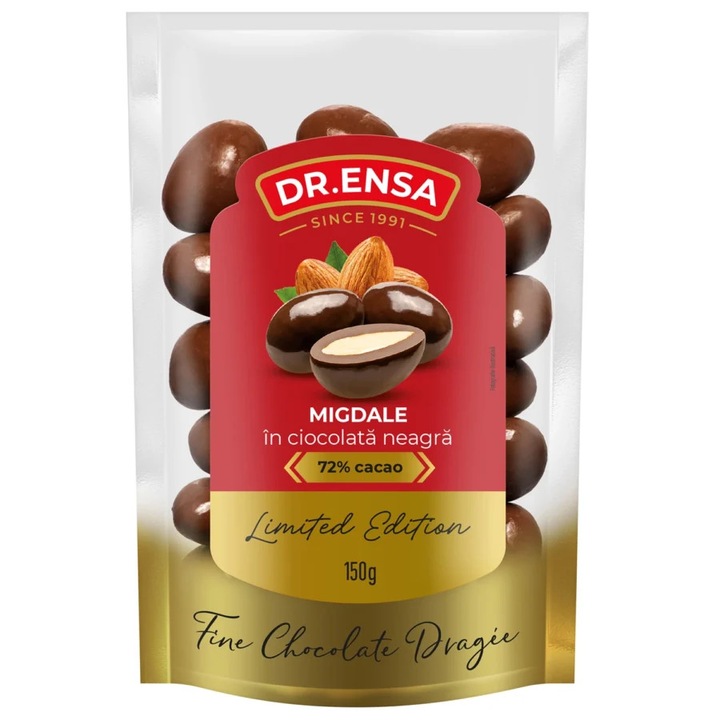 Migdale in ciocolata neagra 150g Dr. Ensa Edition