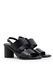 Sandale din piele 8 by YOOX cu toc rotund Negru 36 EU