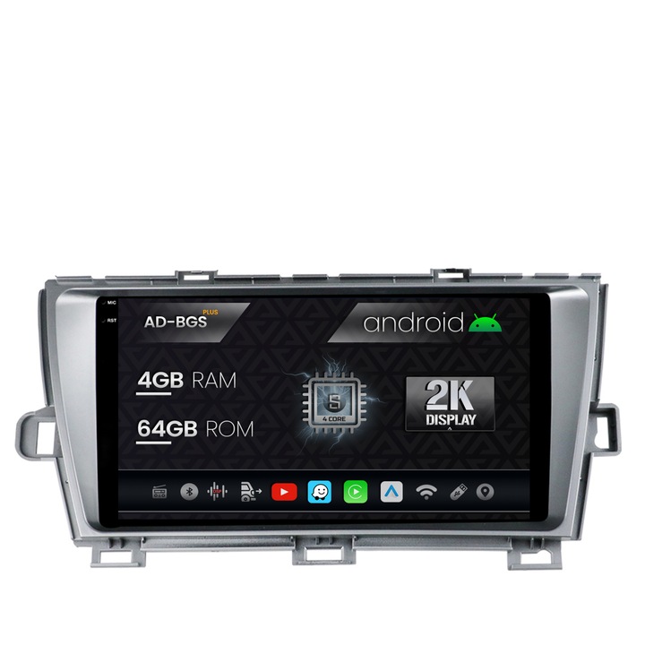 Navigatie Autodrop 2K Toyota Prius (2009-2014), Android OS, S-Quadcore, 4GB RAM, 64GB ROM, 9.5 Inch - AD-BGS90042K, AD-BGRKIT089