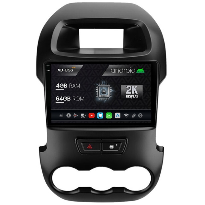Navigatie Autodrop 2K Ford Ranger (2011-2015), Android OS, S-Quadcore, 4GB RAM, 64GB ROM, 9.5 Inch - AD-BGS90042K, AD-BGRKIT135B