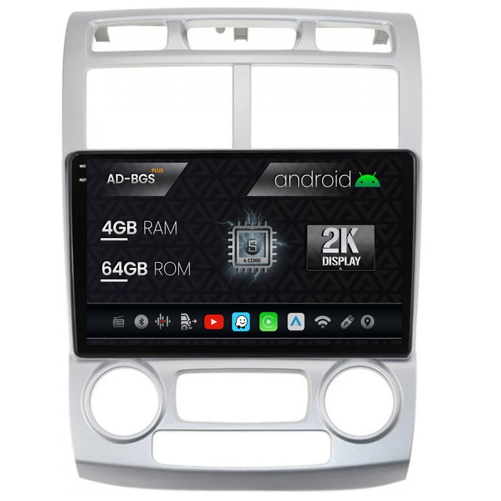 Navigatie Autodrop 2K Kia Sportage (2005-2010) M, AC, Android OS, S-Quadcore, 4GB RAM, 64GB ROM, 9.5 Inch - AD-BGS90042K, AD-BGRKIT148