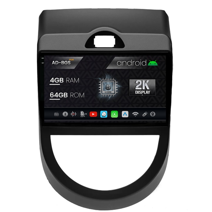 Navigatie Autodrop 2K Kia Soul (2009-2013), Android OS, S-Quadcore, 4GB RAM, 64GB ROM, 9.5 Inch - AD-BGS90042K, AD-BGRKIT215V2