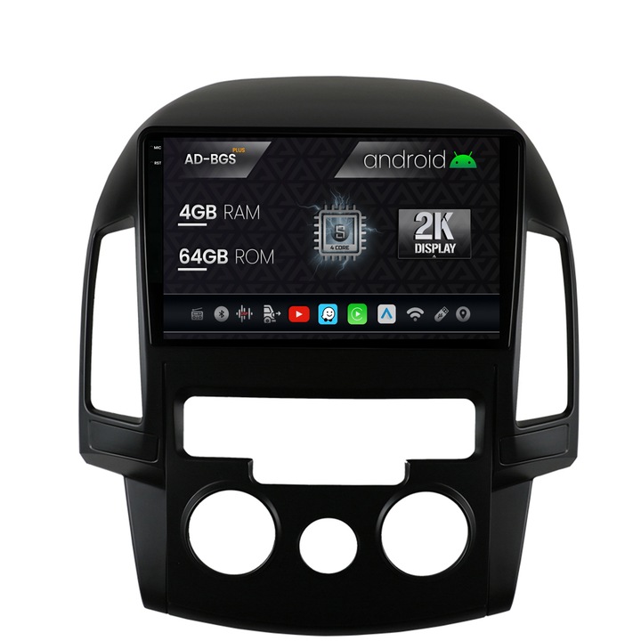 Navigatie Autodrop 2K Hyundai I30 (2007-2012), Clima Manuala, Android OS, S-Quadcore, 4GB RAM, 64GB ROM, 9.5 Inch - AD-BGS90042K, AD-BGRKIT217
