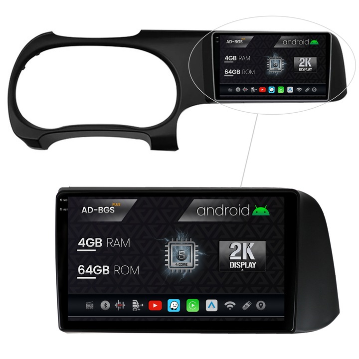 Navigatie Autodrop 2K Hyundai I10 (2020, ), Android OS, S-Quadcore, 4GB RAM, 64GB ROM, 9.5 Inch - AD-BGS90042K, AD-BGRKIT221