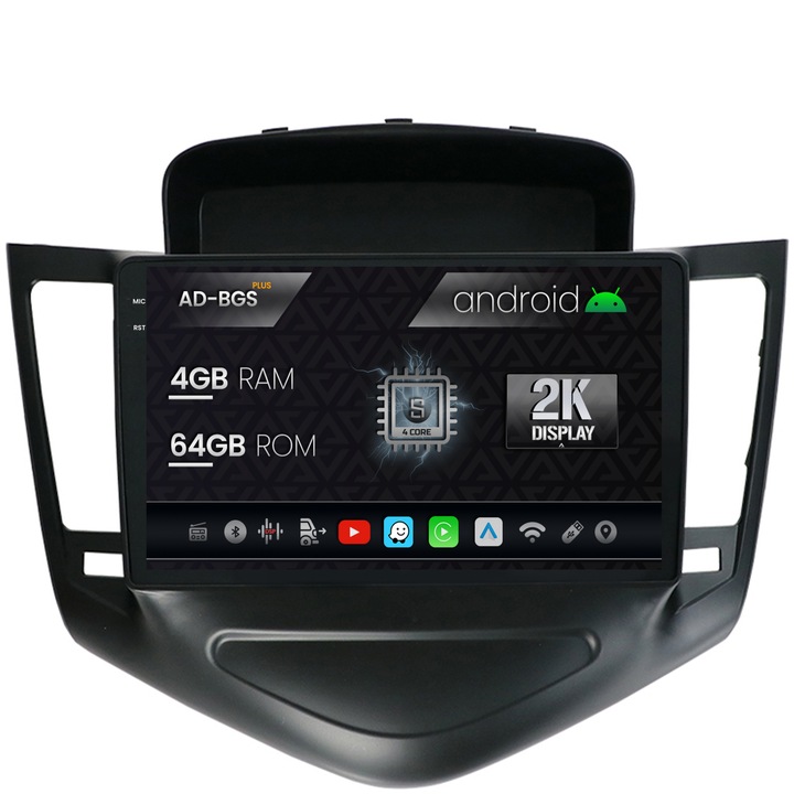 Navigatie Autodrop 2K Chevrolet Cruze (2008-2014), Android OS, S-Quadcore, 4GB RAM, 64GB ROM, 9.5 Inch - AD-BGS90042K, AD-BGRKIT237