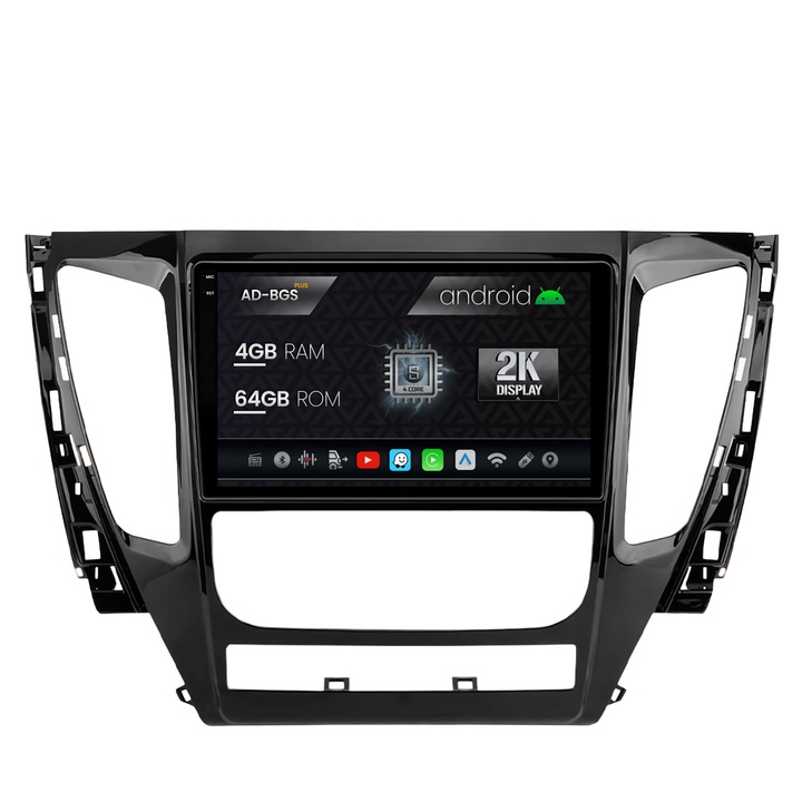 Navigatie Autodrop 2K Mitsubishi Pajero (2016-2018), Android OS, S-Quadcore, 4GB RAM, 64GB ROM, 9.5 Inch - AD-BGS90042K, AD-BGRKIT270