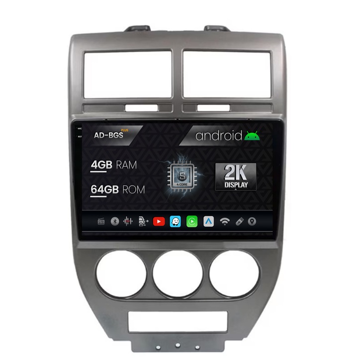 Navigatie Autodrop 2K Jeep Compass, Patriot (2006-2010), Android OS, S-Quadcore, 4GB RAM, 64GB ROM, 9.5 Inch - AD-BGS90042K, AD-BGRKIT295