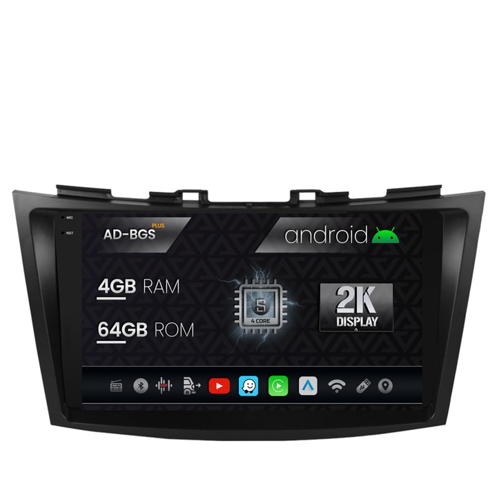 Navigatie Autodrop 2K Suzuki Swift (2011-2017), Android OS, S-Quadcore, 4GB RAM, 64GB ROM, 9.5 Inch - AD-BGS90042K, AD-BGRKIT304