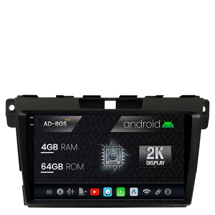 Navigatie Autodrop 2K Mazda CX-7 (2008-2013), Android OS, S-Quadcore, 4GB RAM, 64GB ROM, 9.5 Inch - AD-BGS90042K, AD-BGRKIT326