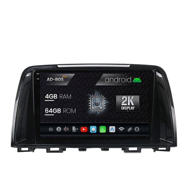 Navigatie Autodrop 2K Mazda 6 (2013-2015), Android OS, S-Quadcore, 4GB RAM, 64GB ROM, 9.5 Inch - AD-BGS90042K, AD-BGRKIT328v2