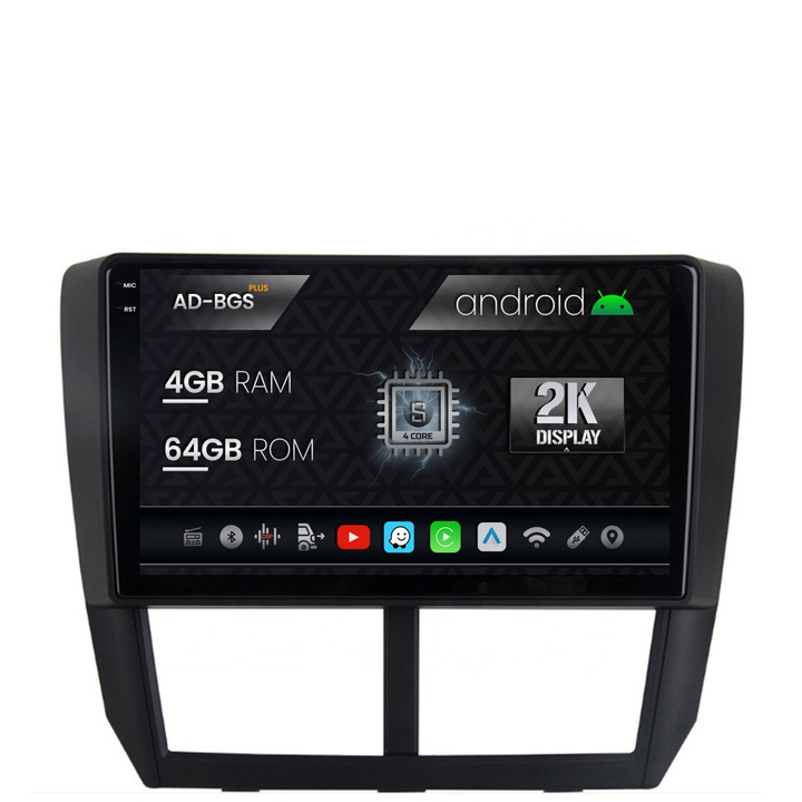 Navigatie Autodrop 2K Subaru Forester (2007-2013), Android OS, S-Quadcore, 4GB RAM, 64GB ROM, 9.5 Inch - AD-BGS90042K, AD-BGRKIT333