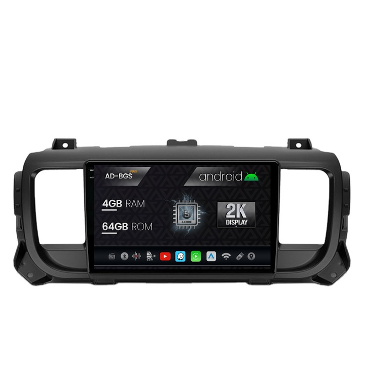 Navigatie Autodrop 2K Citroen Jumpy, Peugeot Expert (2017-2021), Android OS, S-Quadcore, 4GB RAM, 64GB ROM, 9.5 Inch - AD-BGS90042K, AD-BGRKIT348
