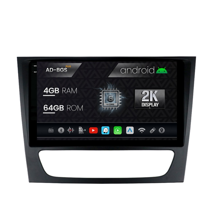 Navigatie Autodrop 2K Mercedes Benz W211, CLS, Android OS, S-Quadcore, 4GB RAM, 64GB ROM, 9.5 Inch - AD-BGS90042K, AD-BGRKIT415