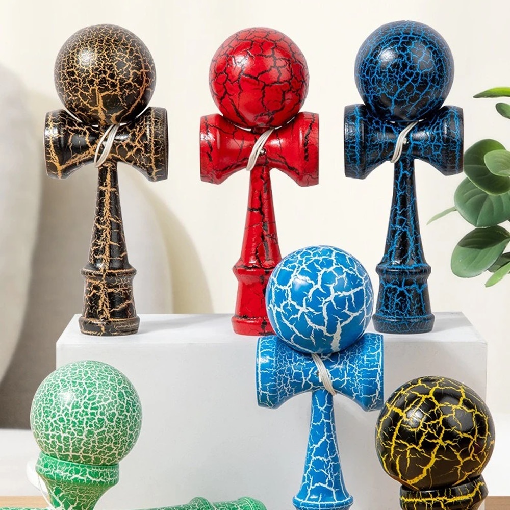 Kendama profesională NEXTLY, design crapat, roz, 18x7cm - eMAG.ro