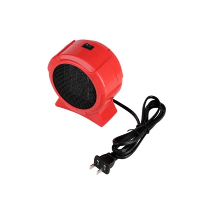 Mini elektromos kerámia asztali hőlégfúvó, személyes térbe, piros/fekete, 30x20x15cm