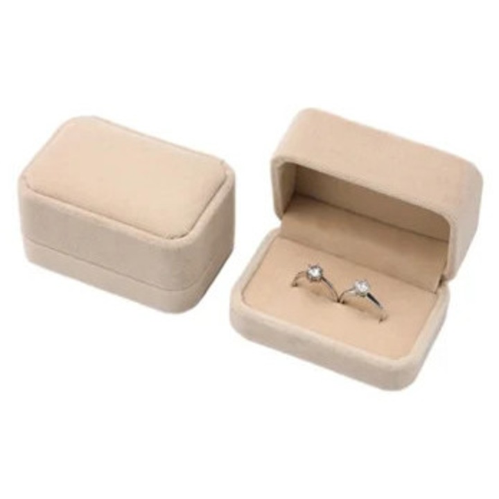 Cutie bijuterii set, terciopelo negru, burdeos, pentru inele, cercei si pandantive