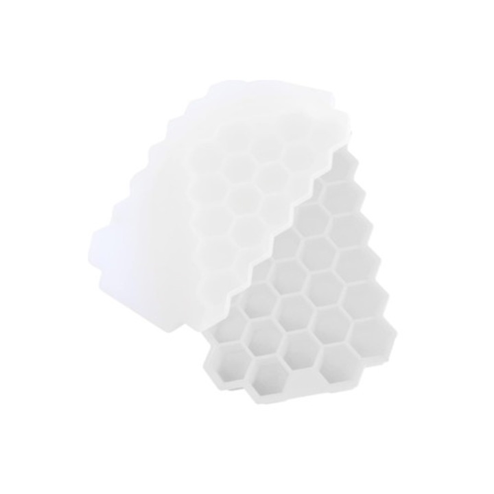 Jégkockaforma, 37 rekeszes, fedéllel, méhsejt alakú