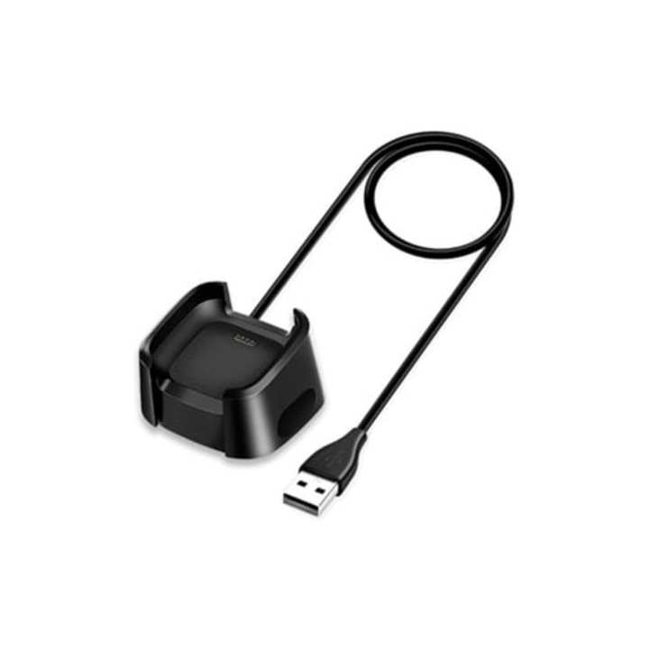 Incarcator USB pentru smartwatch Fitbit Versa 2, negru