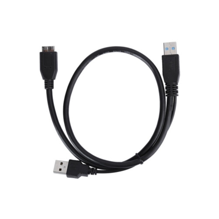 Кутия за външен твърд диск, USB 3.0, допълнително захранване, 0,6 м, комплект