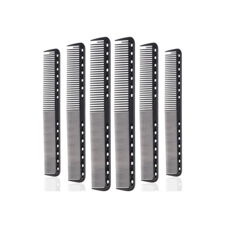 Set de 6 perii de par din fibra de carbon