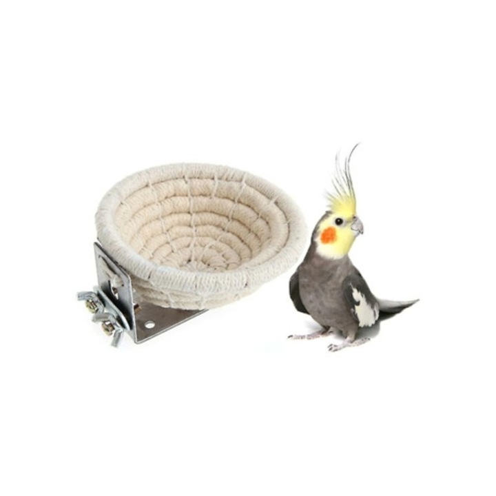 Cuib pentru pasari din bumbac, handmade, confort pe tot parcursul anului, design inspirat din natura