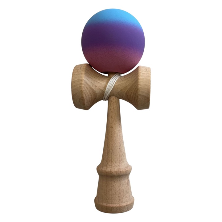 Jucărie Kendama fa játék 18 cm, kék-lila-rózsaszín