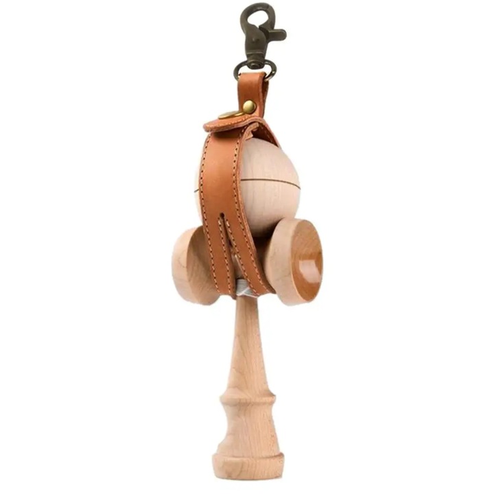 Suport pentru kendama din piele, maro