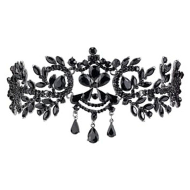 Tiara Vintage, TRUYUETY, Cristal, Negru