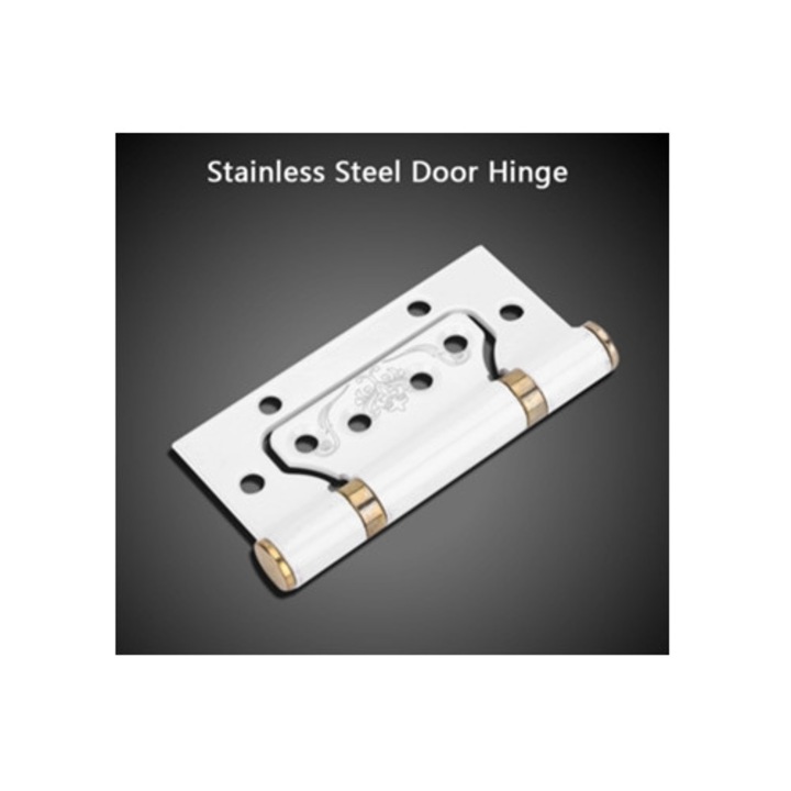 Rozsdamentes acél zsanérok lakossági ajtókhoz, lapos modell, tartalék csavarokkal