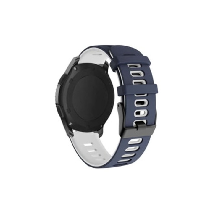 Bratara fitness pentru Amazfit Bip 3 Pro, albastru inchis si alb