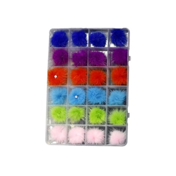 Set 24 Piese Bile Fluffy Magnetice pentru Nail Art