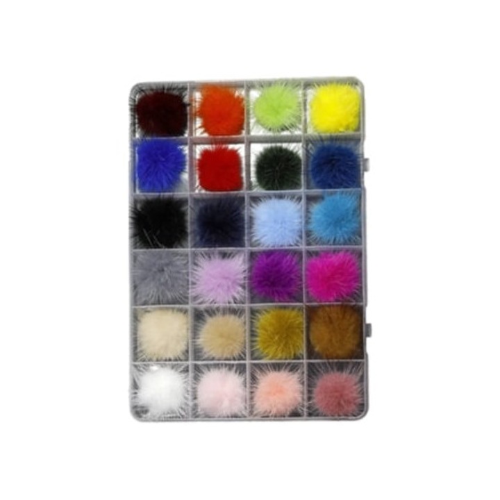Set 24 Piese Bile Fluffy Magnetice pentru Nail Art
