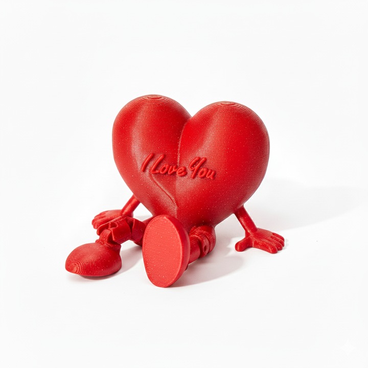 Cadou inimioara personalizata cu picioare flexibile "I love you" cadou pentru indragostiti Valentine's Day