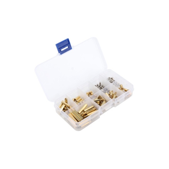 Kit de 120 coloane filetate din alama M3