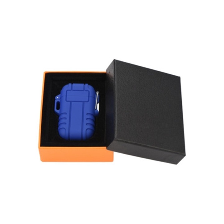 Bricheta electrica portabila, USB, rezistenta la apa, albastra