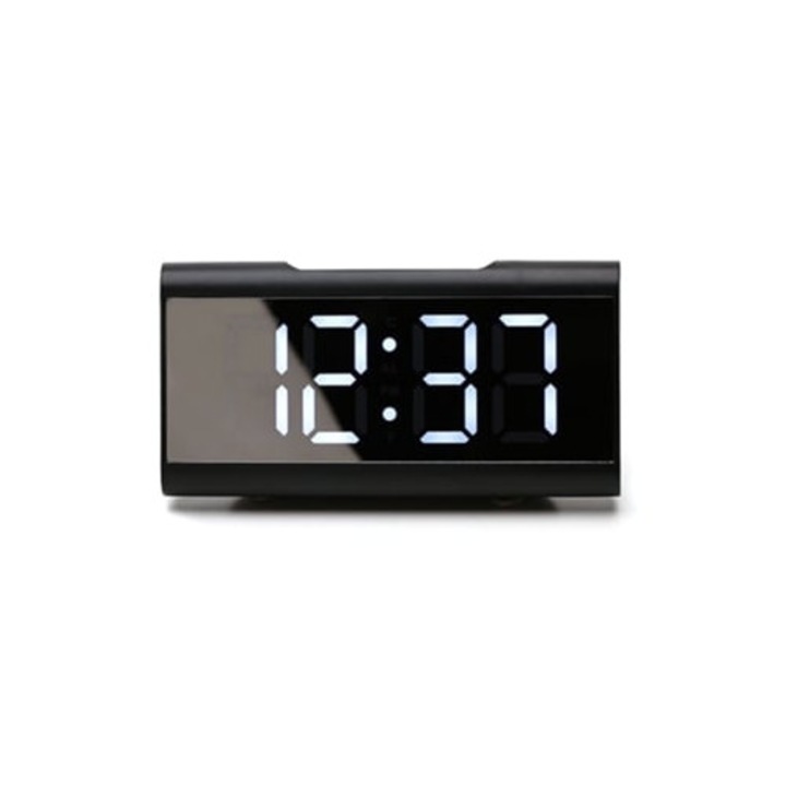 Néma digitális LED dekoratív asztali óra üvegtükör kijelzővel, 30x10cm