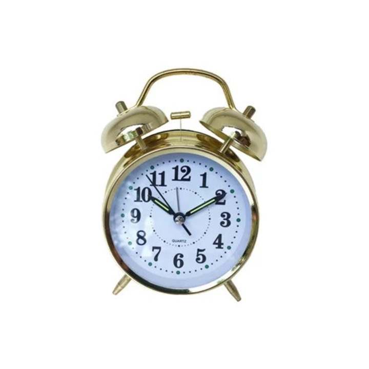 Retro ébresztőóra fémkerettel és dupla csengővel, asztali, Truyuety
