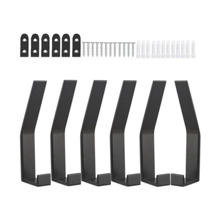 Set de 6 carlige de perete metalice, pentru bai, bucatarii, birouri, dulapuri, usi si dormitoare