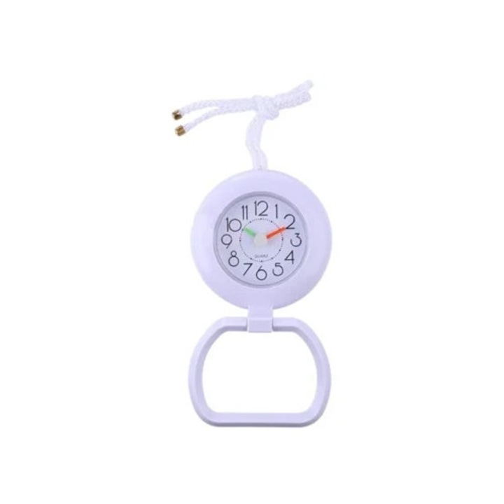 Vízálló dekoratív falióra fürdőszobába, konyhába és zuhanyzóba, tapadókoronggal és törölközőtartóval, többszínű