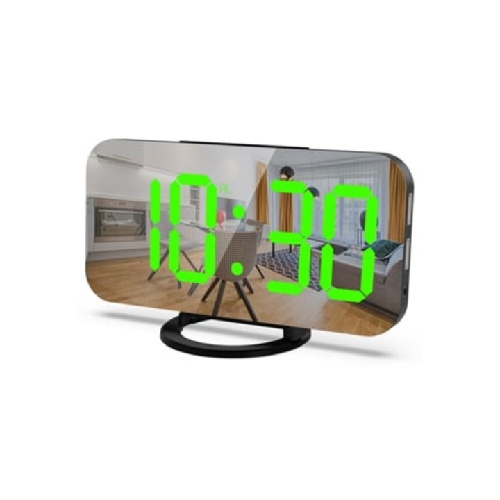 Dekoratív óra rezgéssel siketek számára, USB, zöld-barna