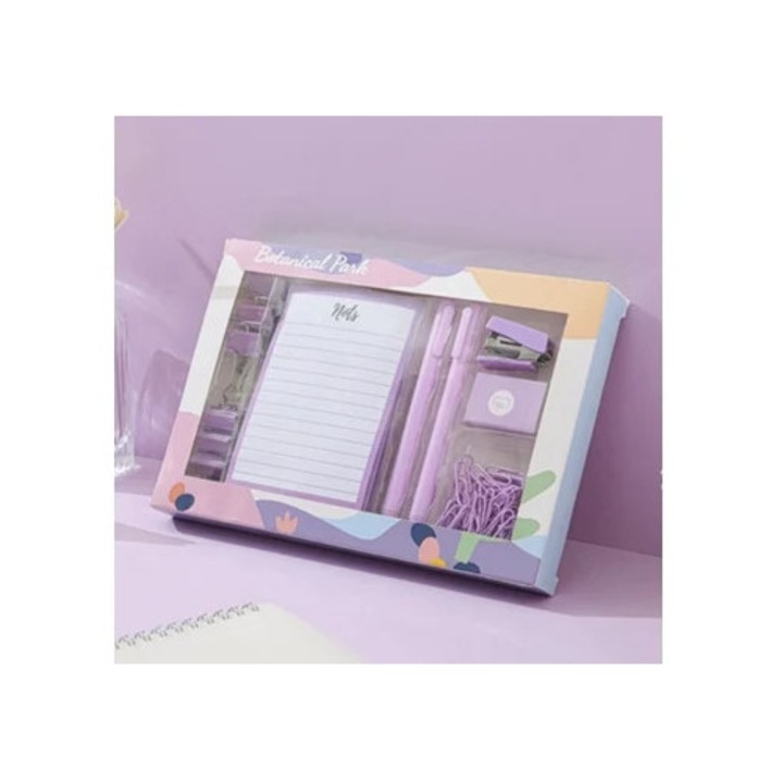 Set de birou, cu capsator, perforator, agrafe si pix