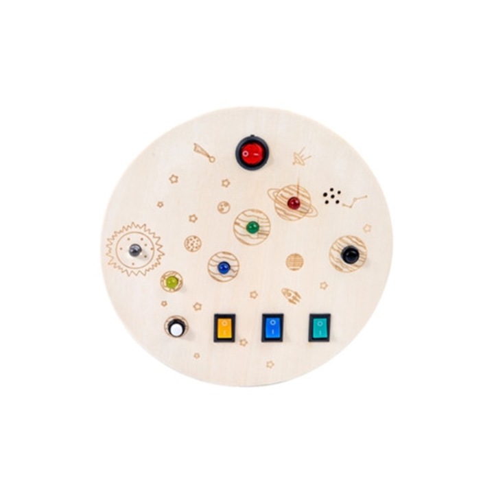 Tablie electronica de activitati stea din lemn cu LED, jocuri educative