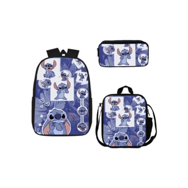 Ghiozdan KOHREE Stitch set de 3 piese 17 inch