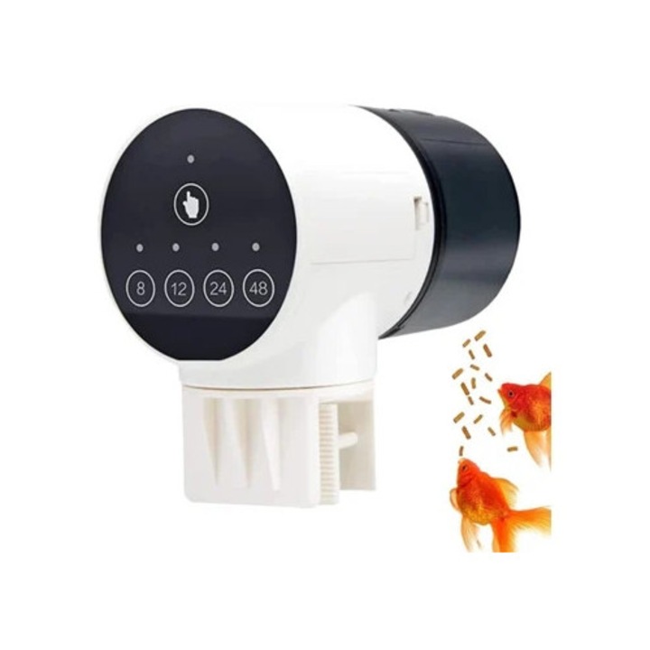 Hranitor automat pentru pesti, inteligent pentru diverse specii acvatice, reincarcabil prin USB cu temporizator pentru vacanta, dozator automat